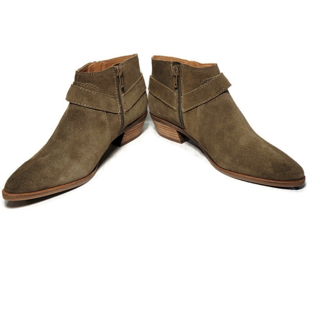 Lucky Brand Booties Women Ankle Boots SZ 6 Enitha Shoes Suede - Picture 2 of 16